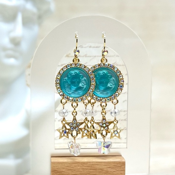 Dream Angel Cameo Earrings - Blue - Picture 3 of 4